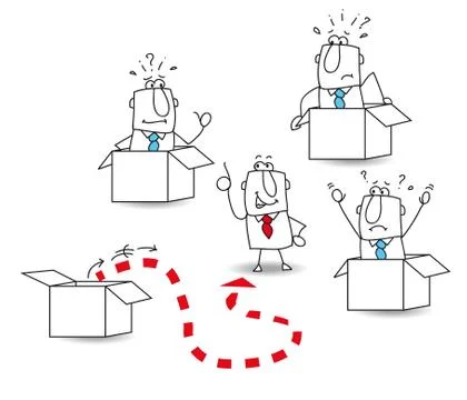 Out of the box 2 Stock Illustration