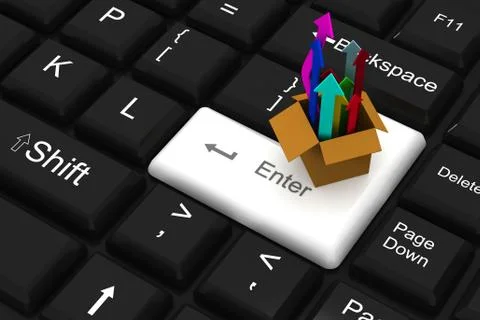 Out of the box on enter key Stock-Illustration