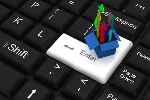 Out of the box on enter key Stock Illustration