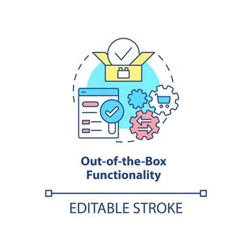 Out of the box functionality concept icon Stock Illustration