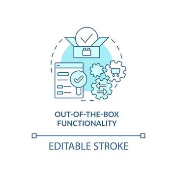 Out of the box functionality turquoise concept icon イラスト素材
