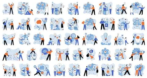 Out of the box idea. Creative minds embrace out-of-the-box idea concept, leading イラスト素材