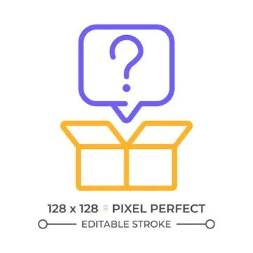 Out-of-the-box question two color line icon Illustrazione stock