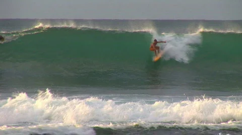 Out of control surfer  Stock Footage 265039