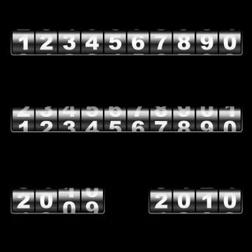 Out-dated universal automobile like mechanical counter vector template Stock Illustration