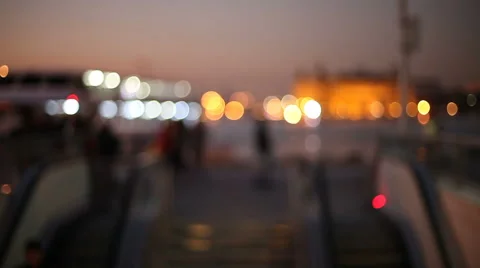 Out of focus background and unrecognizable people walking Stock Footage 58494643