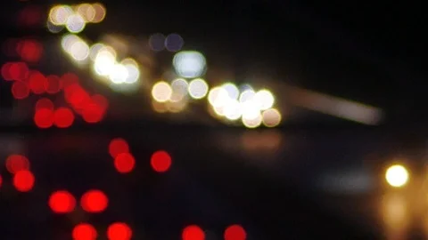 Out of focus background of traffic on a freeway Stock Footage 112753563