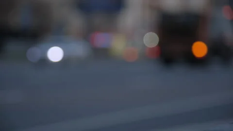 Out of focus beautiful glittering blurred bokeh of cars and traffic lights Stock Footage 168673219