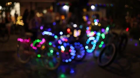 Out of Focus Blinking Lights Background - Shallow Depth of Field Stock Footage 156032689