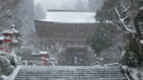 Out of focus blurred view to main gate entrance of japanese architecture te.. Stock-Footage 276352773