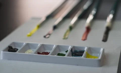 Out of focus brushes Stock Photos