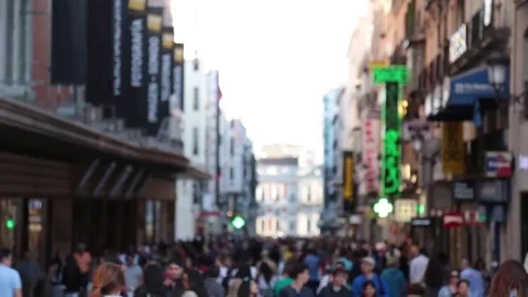 Out of focus busy crowd Stock Footage 69110087