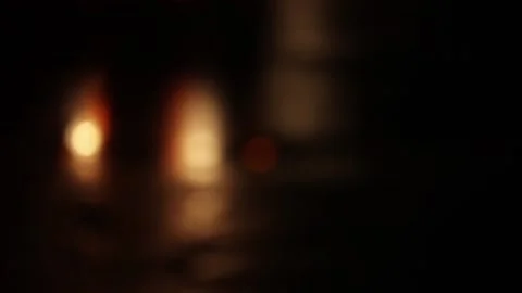 Out of focus car light  moving at night Stock Footage 109037672