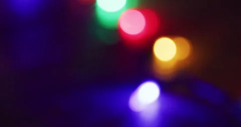 Out of Focus Christmas Lights Stock Footage 203854874