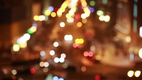 Out of focus city car lights. Christmas background 스톡 동영상 74113752
