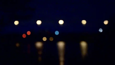Out of Focus City Lights at Night - Abstract Bokeh Stock Footage 333035135