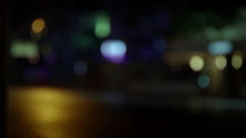 Out of focus city lights on roadside Stock Footage 159735807