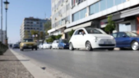 Out of Focus City Traffic Stock Footage 71156855