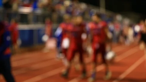Out of Focus crowd at High School Football game on a Friday Night Stock-Footage 96322963