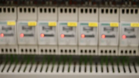 Out of focus electric wires connection Stock Footage 88408802