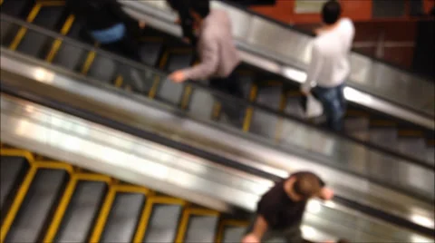 Out of focus escalator Stock Footage 38058598