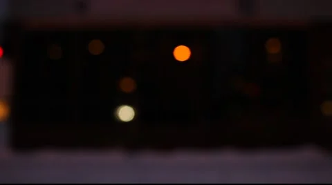 Out of focus front view on the rectangle from blinking lights Stock Footage 975563