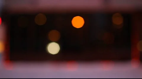 Out of focus front view on the rectangle from blinking lights Stock Footage 975589