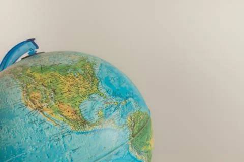 OUT OF FOCUS: Globe with physical map on it Stock Photos