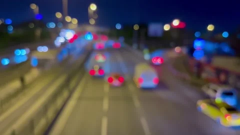 Out of focus highway lights Stock Footage 240393671