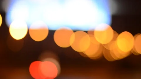 Out of focus lights of a high way at night Stock Footage 58568796