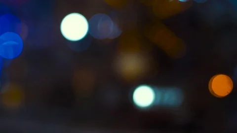Out of focus moving light bokeh effect Stock Footage 82323066