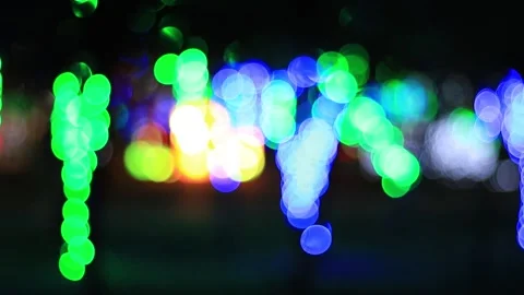 Out of focus multicolored blurred lights  Stock Footage 200174140