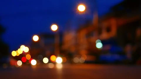 Out Of Focus On The Night Road Stock Footage 40422458