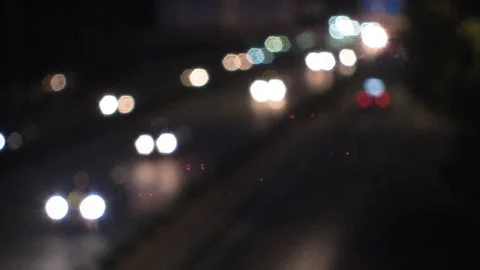 Out of focus night traffic Video stock 118686630