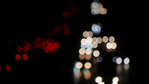 Out of focus night traffic on a freeway intended for background use Video stock 112753038