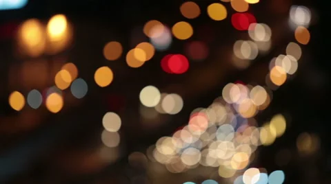 Out focus night traffic lights Stock Footage 48703153