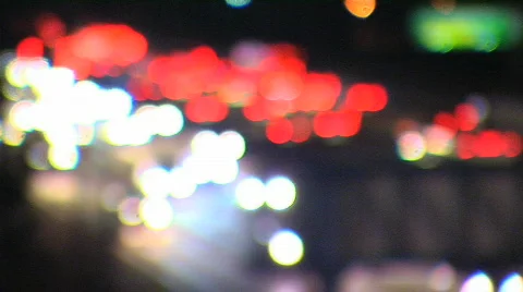 Out of focus nighttime traffic Stock Footage 759790