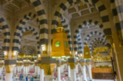 Out of focus or blurry image of a mosque. Stock Photos