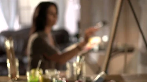 Out of focus painter Stock Footage 56237347