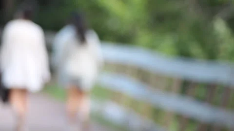 Out-of-Focus People Walking on Park Path in Late Summer Vídeos de archivo 329939519