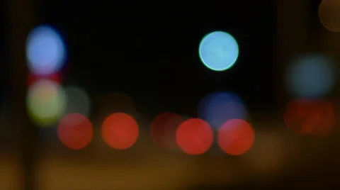 Out of Focus Road at Night Stock Footage 42103521