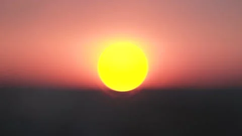 Out of focus setting sun outline Stock Footage 166742521