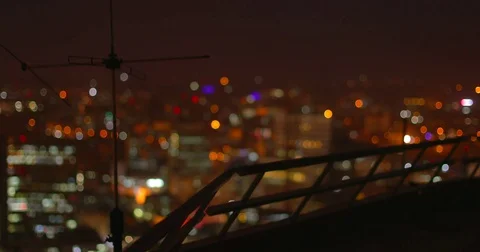 Out of focus shot of traffic and Nairobi skyline. Kenya, Africa. Stock Footage 81587279