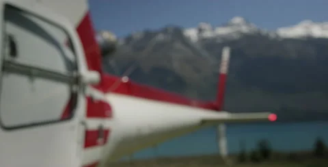Out of focus side helicopter Stock Footage 64452999
