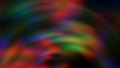 Out of focus Soft Colorful Clouds waft over a black background. Stock Illustration