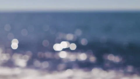 Out of Focus, the Surface of Sea Water Sparkles with Bokeh. Abstract Nature. Stock Footage 236935636