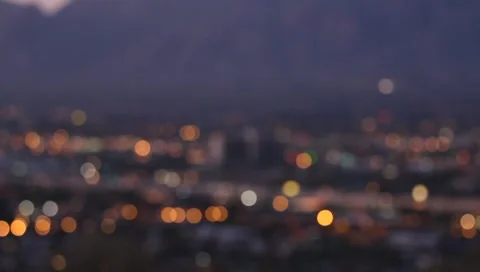 Out of focus then in focus view of lights of the city in Mazatlan, Mexico Stock Footage 6088024