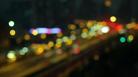 Out Of Focus Time Lapse Of Traffic Video stock 48927973