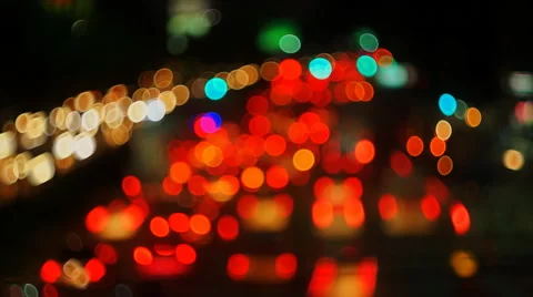 Out of focus timelapse traffic Stock Footage 43255328