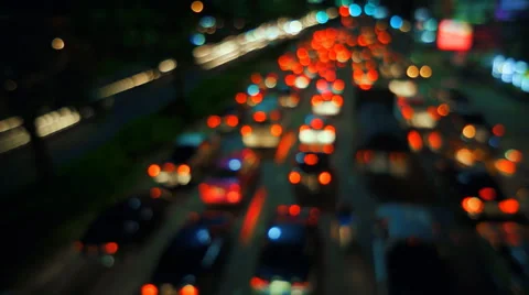 Out-of-focus timelapse traffic Stock Footage 56829963